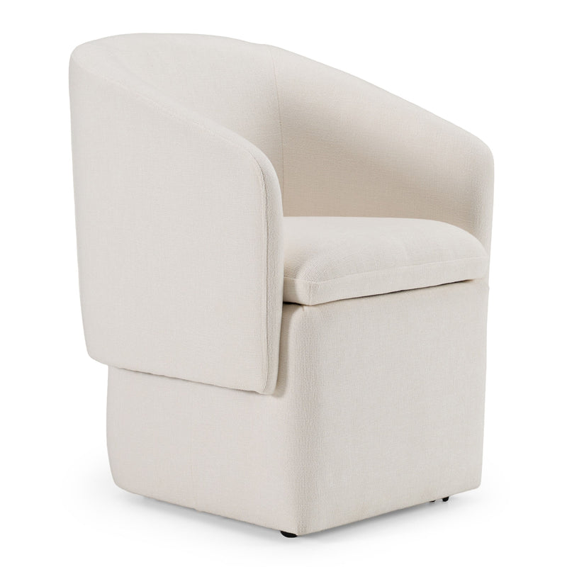 Devorah Modern Ivory Fabric Dining Chair