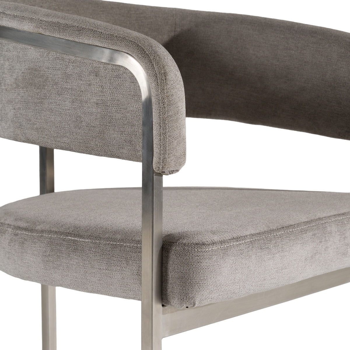 Villa Modern Grey Fabric & Silver Dining Chair