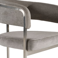 Villa Modern Grey Fabric & Silver Dining Chair