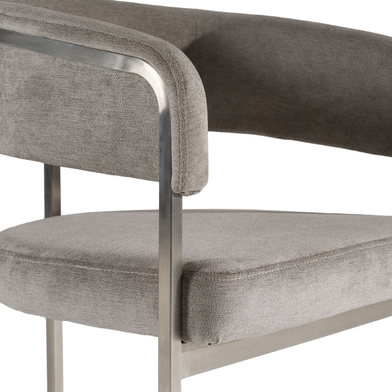 Villa Modern Grey Fabric & Silver Dining Chair