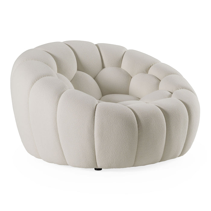 Nicoma Modern Curved Off-White Chair