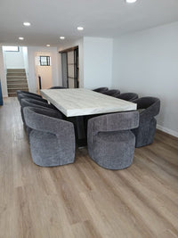 Gastra Modern Dark Grey Fabric Dining Chair