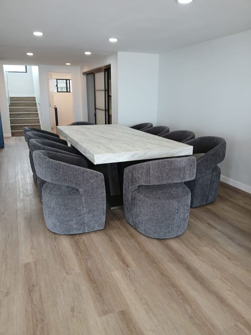 Gastra Modern Dark Grey Fabric Dining Chair