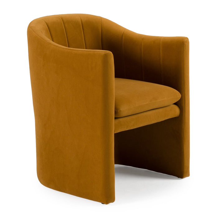 Akiko Modern Burnt Orange Fabric Dining Chair