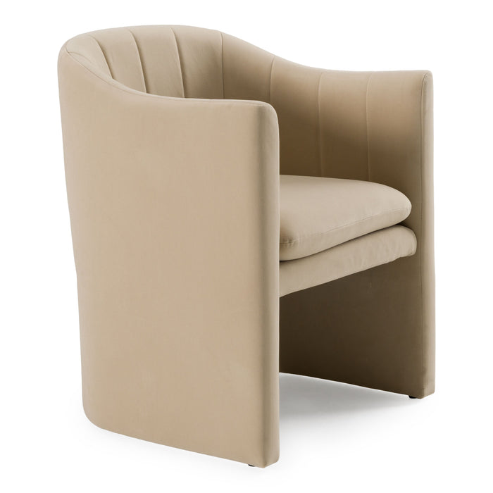 Akiko Modern Beige Fabric Dining Chair