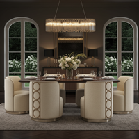 Rhumba Neutral Fabric & Burnished Silver Swivel Accent/Dining Chair