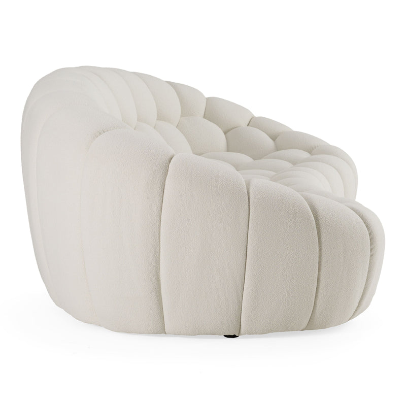 Nicoma Modern Curved Off-White Sofa