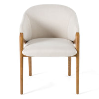 Claude Cream Fabric and Walnut Arm Dining Chair