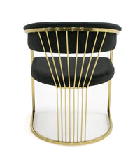 Adelpha Smaller Black Velvet with Polished Gold Dining Chair - Luxury Living Collection