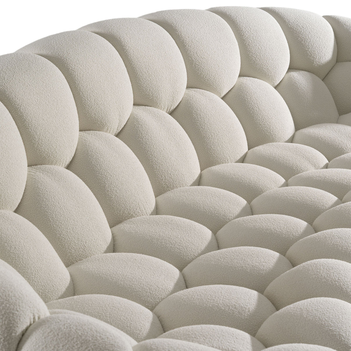 Nicoma Modern Curved Off-White Sofa