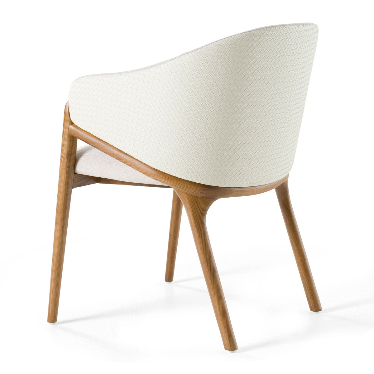 Claude Cream Fabric and Walnut Arm Dining Chair