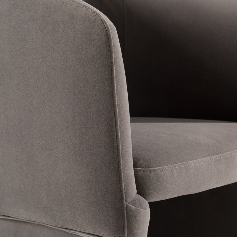 Mollie Modern Grey Velvet Dining Chair