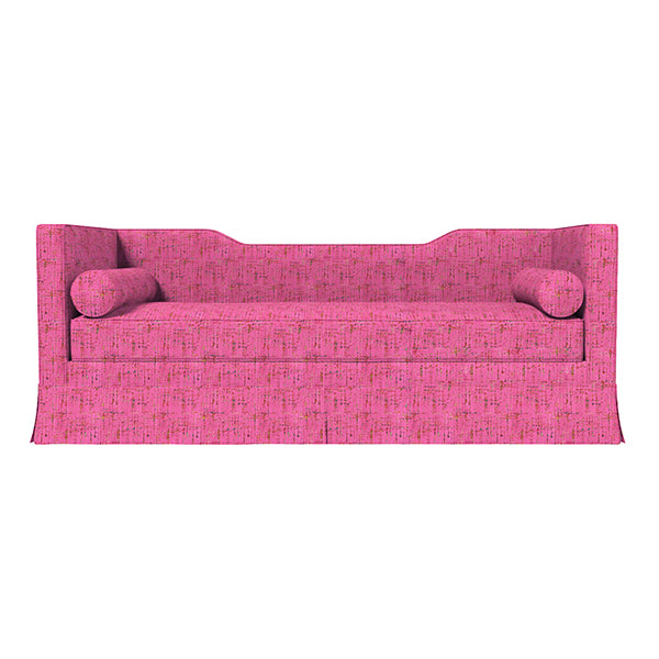 Seraphina 81" Classic Skirted Pink Custom Sofa
