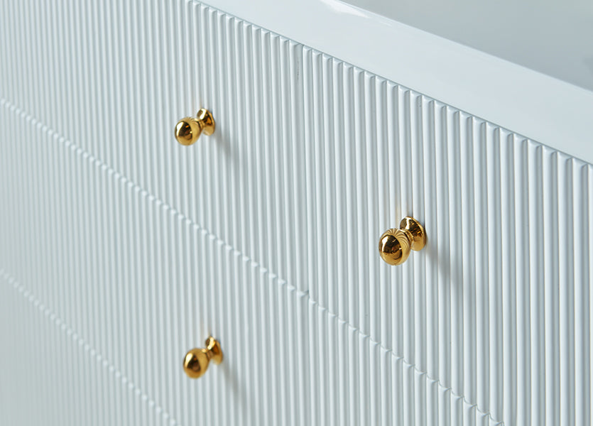 Gulshan 62" Fluted Glossy White Dresser
