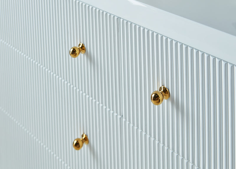 Gulshan 62" Fluted Glossy White Dresser