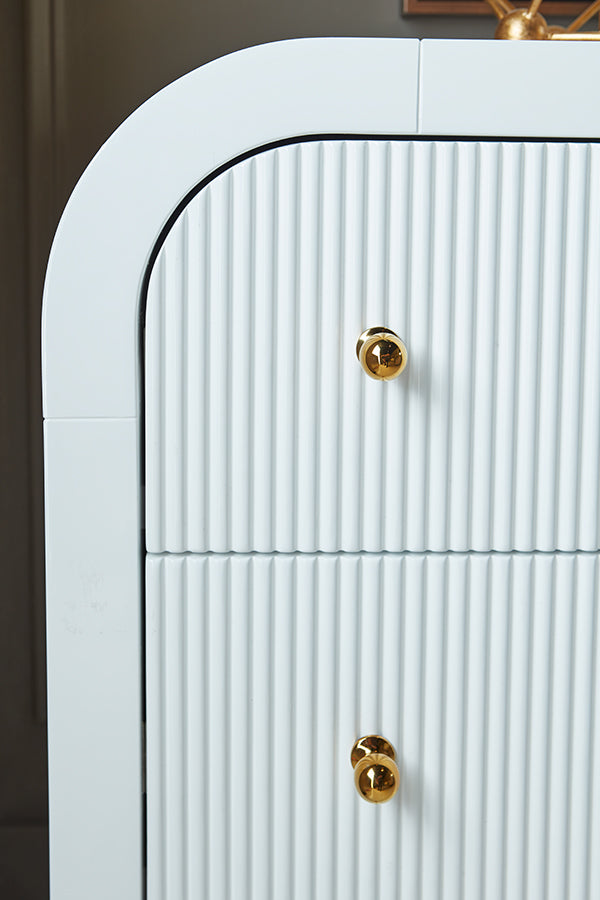 Gulshan 62" Fluted Glossy White Dresser