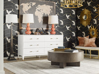 Kendall 70" White Linen & Gold Dresser