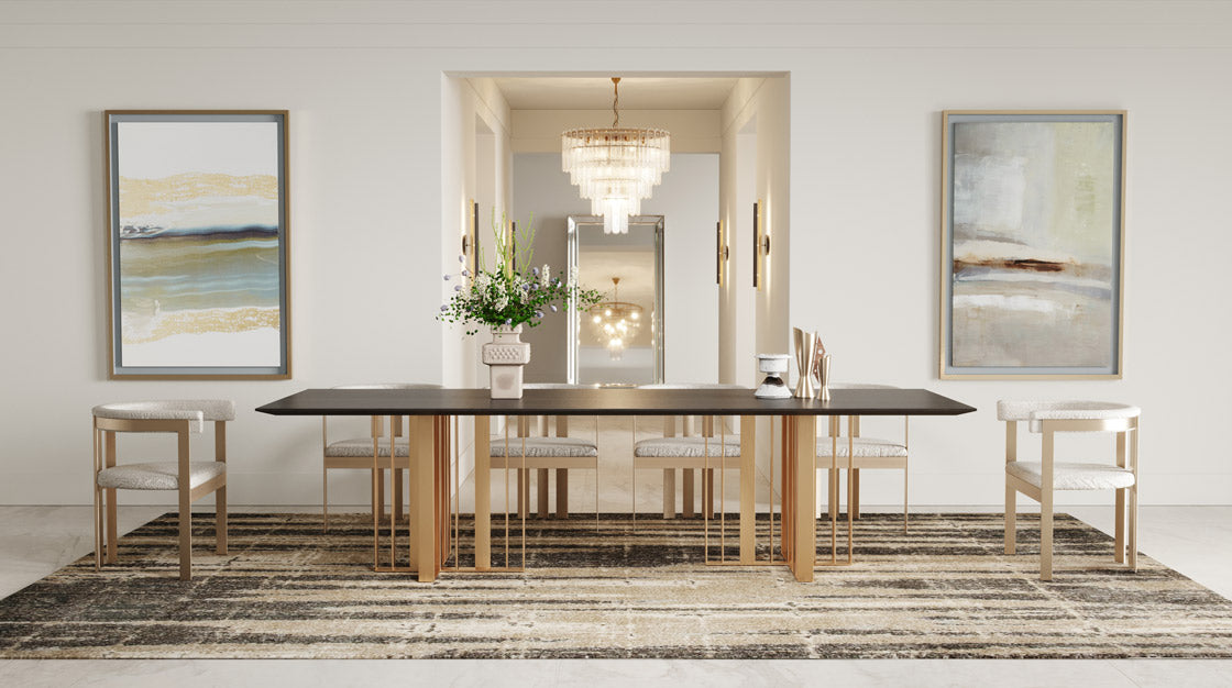 Thisbe Modern Beige & Gold Dining Chair