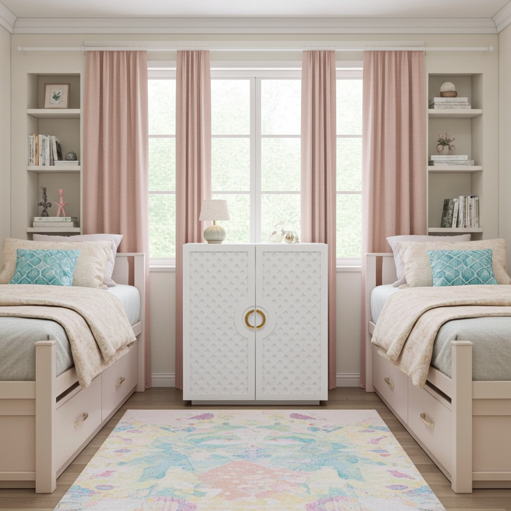 Ginny 40" White Lacquer Storage Cabinet