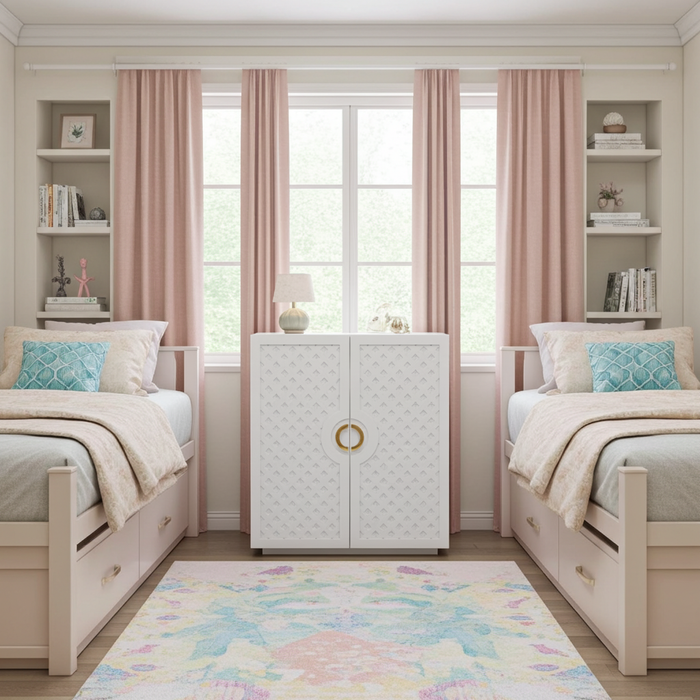 Ginny 40" White Lacquer Storage Cabinet
