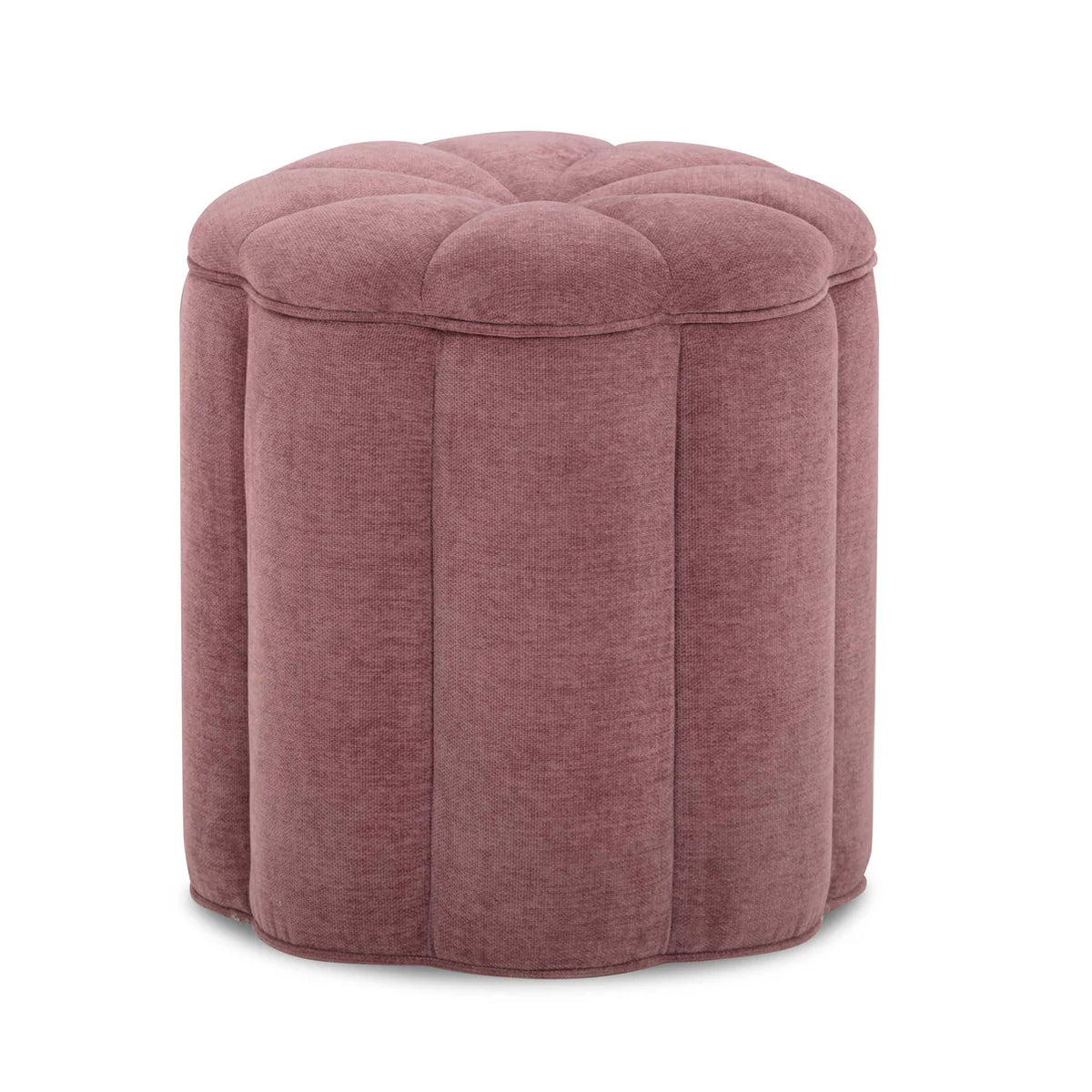 Petals Textured Mauve Performance Velvet Storage Ottoman