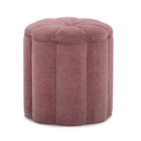 Petals Textured Mauve Performance Velvet Storage Ottoman
