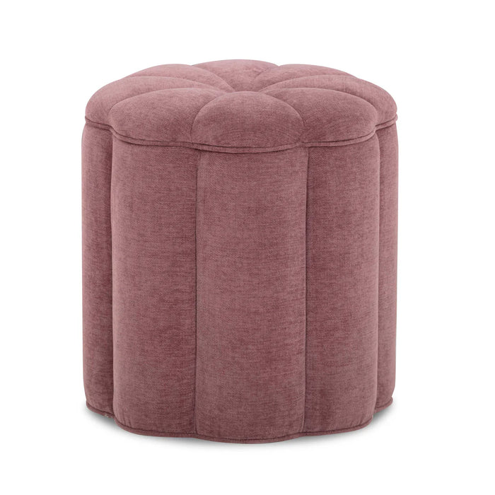 Petals Textured Mauve Performance Velvet Storage Ottoman