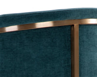 Marris Teal Fabric & Gold Cantilever Dining Armchair