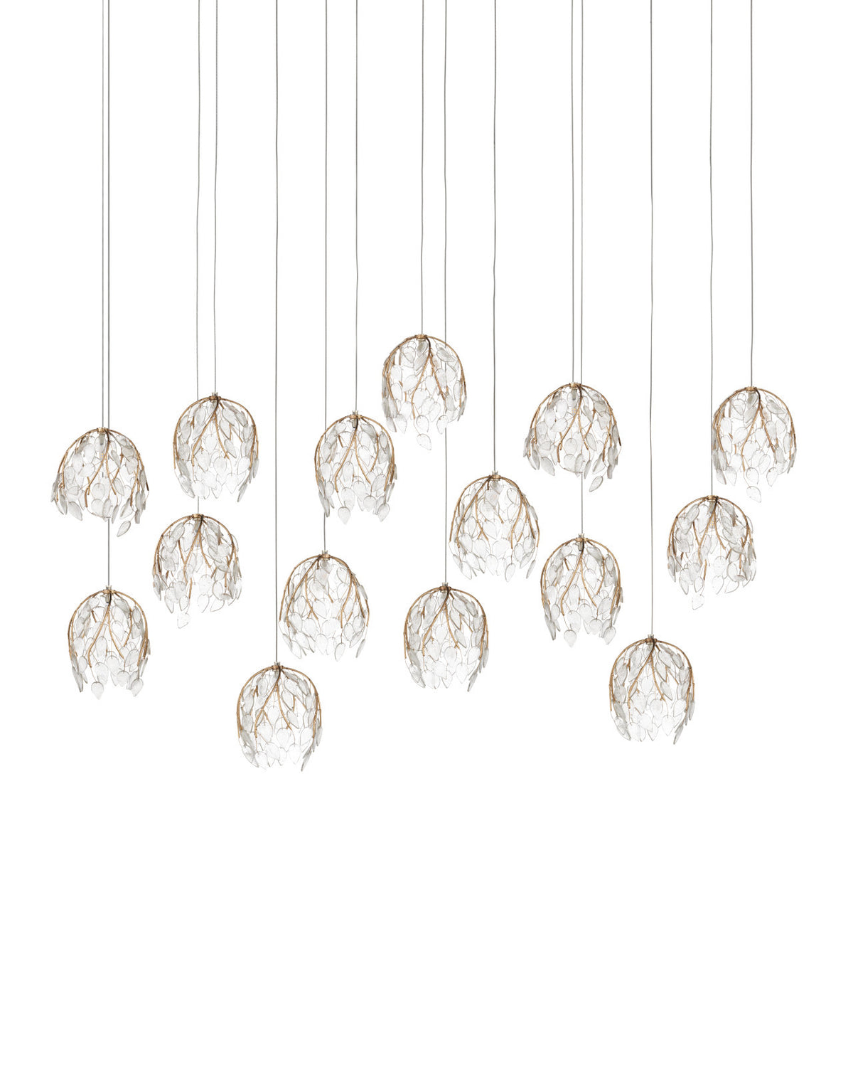 Illuminated Branches 15-Light Linear Multi-Drop Pendant