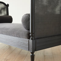 Josephine 74" Blackened Oak  & Soft Grey Velvet Daybed