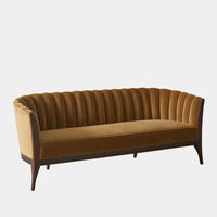 Channel 80" Toast Velvet Back Sofa