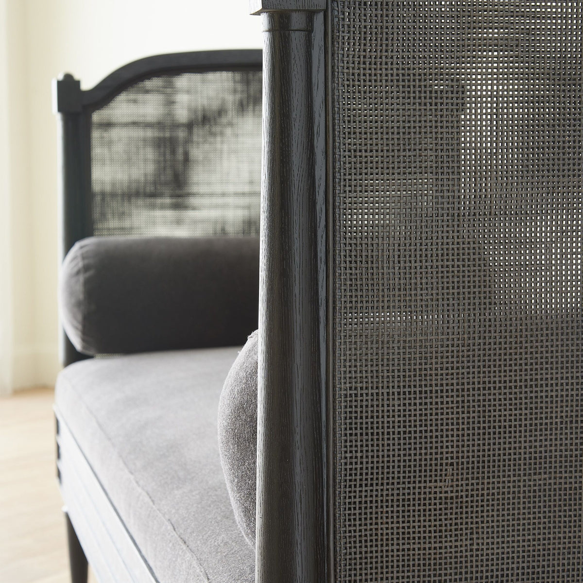 Josephine 74" Blackened Oak  & Soft Grey Velvet Daybed