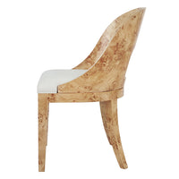 Florencia Burl Wood & White Performance Linen Chair