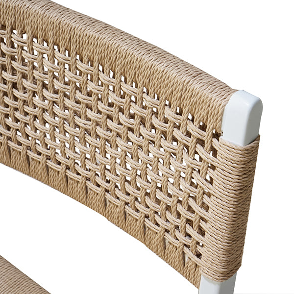 Charlotte White & Woven Counter Stool