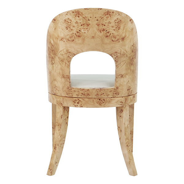 Florencia Burl Wood & White Performance Linen Chair