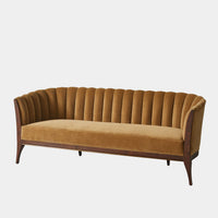 Channel 80" Toast Velvet Back Sofa