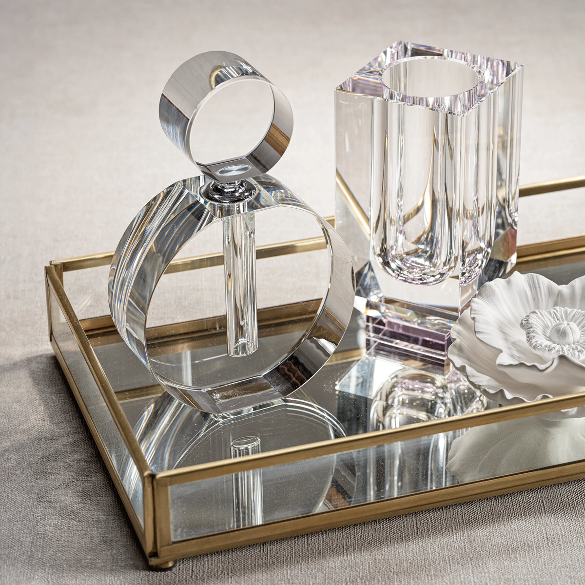 Florence Modern Round Glass Perfume Bottle - Large (Set of 2)