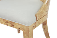 Florencia Burl Wood & White Performance Linen Chair