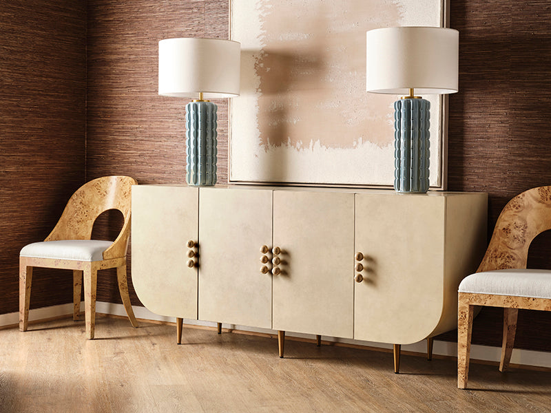 Florencia Burl Wood & White Performance Linen Chair