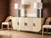 Florencia Burl Wood & White Performance Linen Chair
