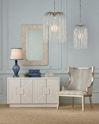 Garson Silver Leaf & Fresh Fine Linen Accent Chair