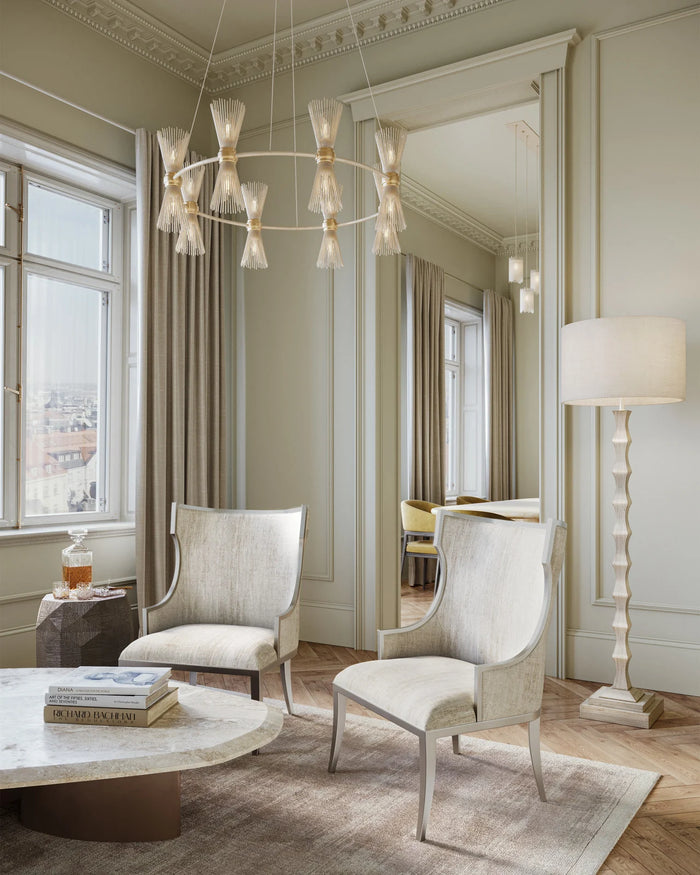 Garson Silver Leaf & Fresh Fine Linen Accent Chair