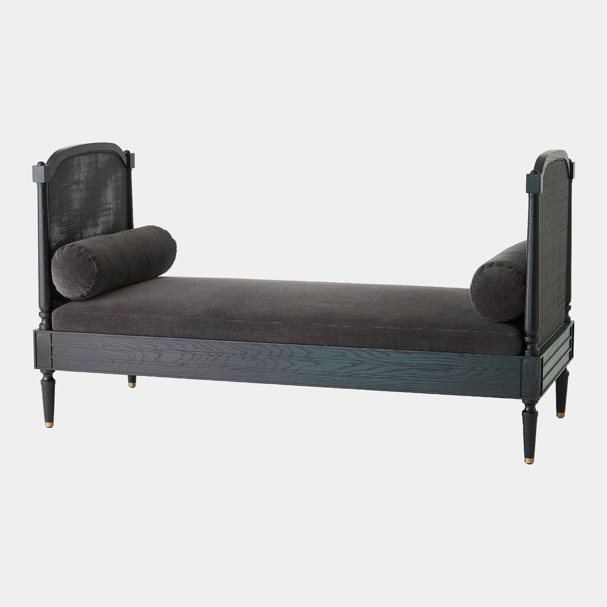 Josephine 74" Blackened Oak  & Soft Grey Velvet Daybed
