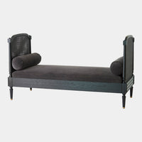 Josephine 74" Blackened Oak  & Soft Grey Velvet Daybed