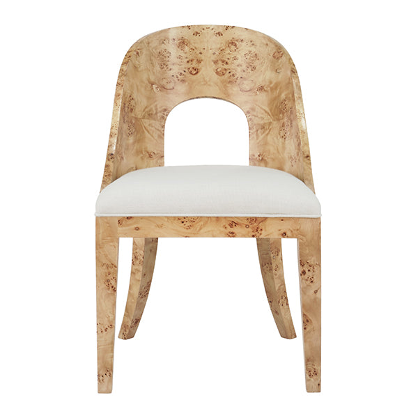 Florencia Burl Wood & White Performance Linen Chair