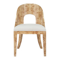 Florencia Burl Wood & White Performance Linen Chair