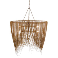 Jhene 36" Dramatic Cascading Antique Brass Chandelier