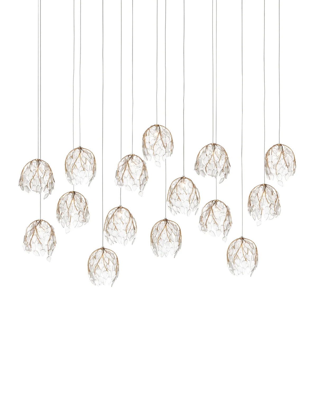 Illuminated Branches 15-Light Linear Multi-Drop Pendant