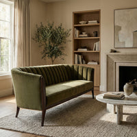 Channel 80" Moss Green Velvet Sofa
