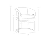 Marris Teal Fabric & Gold Cantilever Dining Armchair